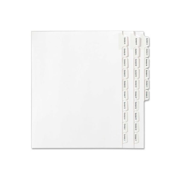 Avery Dennison Avery A to Z Legal Exhibit Divider, Printed A to Z, 8.5"x11", 1 Tab/25 Sets, White/White 82105 - main
